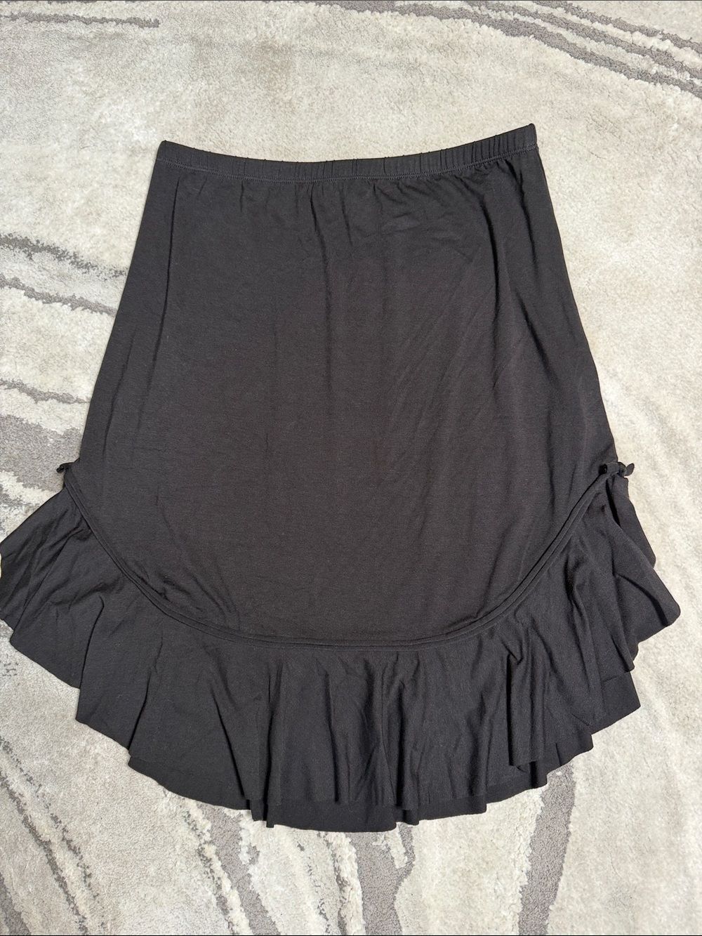Max Studio Black High-Low Ruffle Skirt